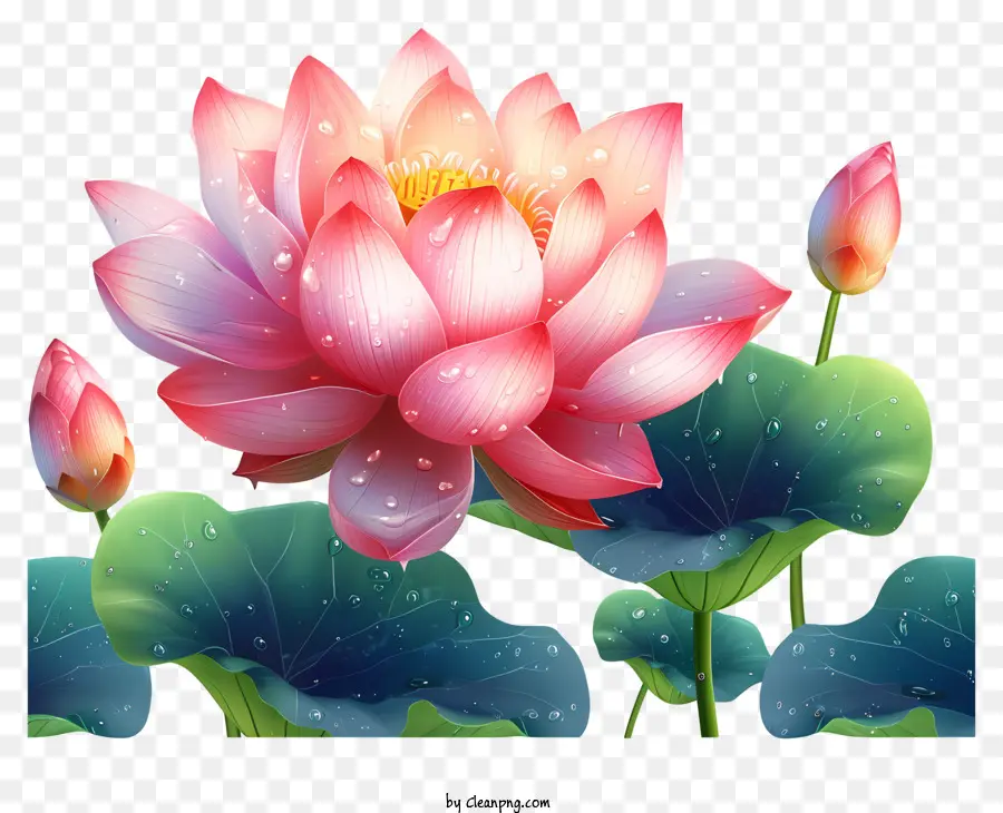 разноцветные краски лотос цветок，Цветок Лотоса PNG