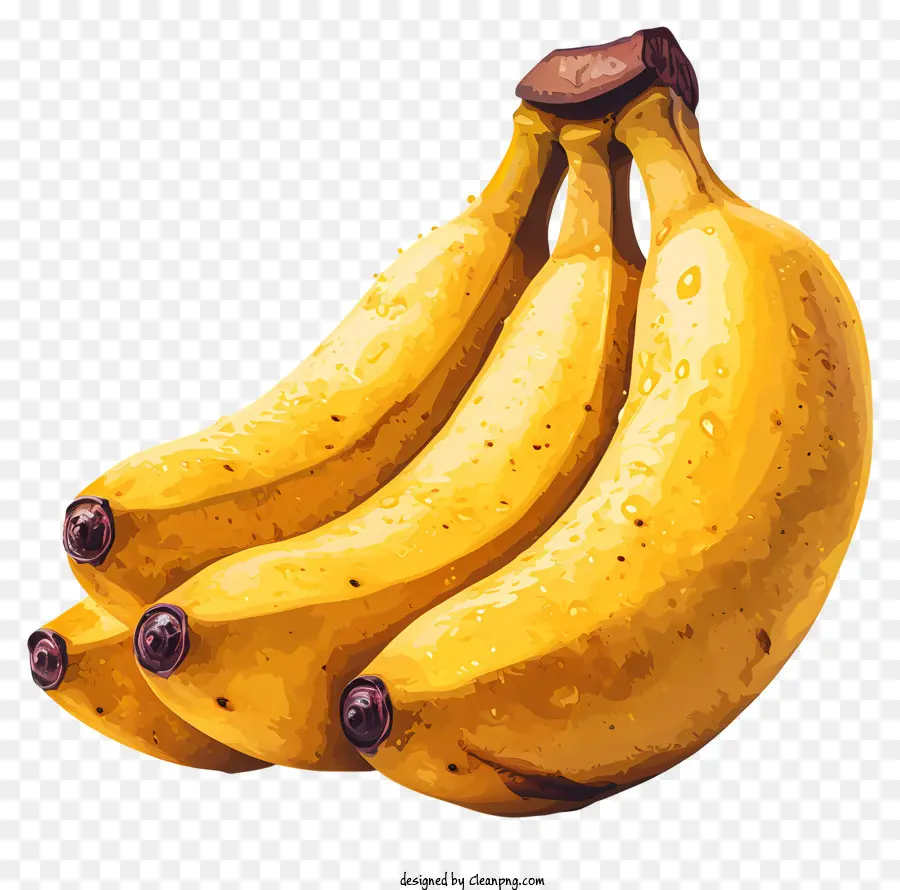банан，банан с каплями воды PNG