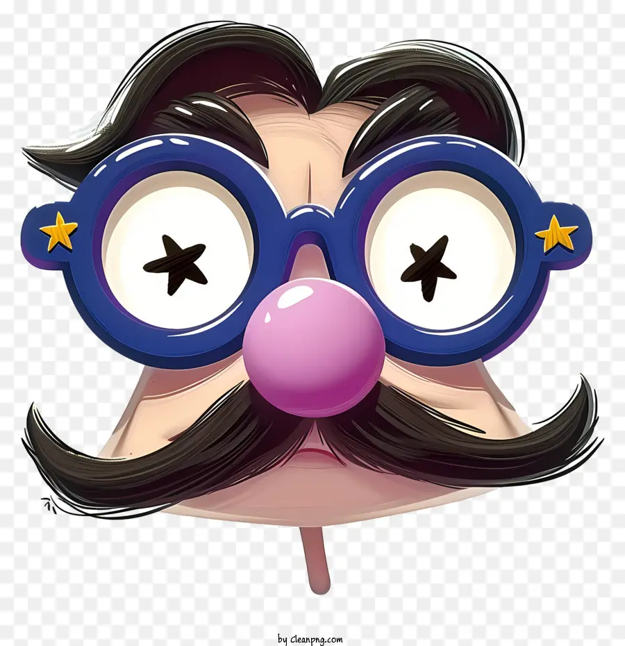 Изобретательные дизайны персонажей，смешные очки для носа Groucho PNG