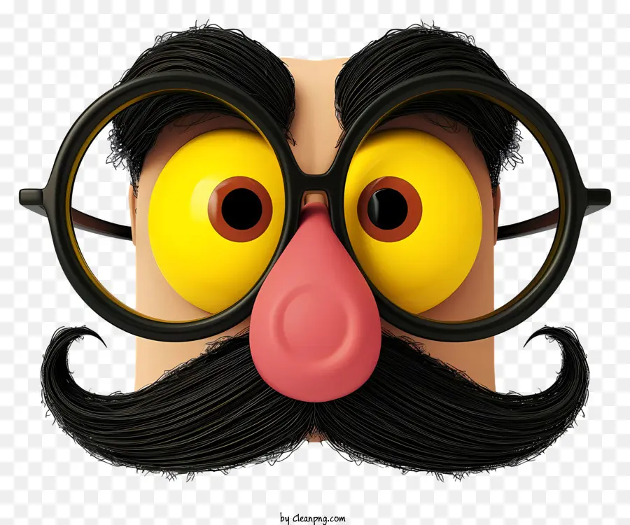 Cartoon 3d смешные очки Groucho Nose，персонажа из мультфильма PNG