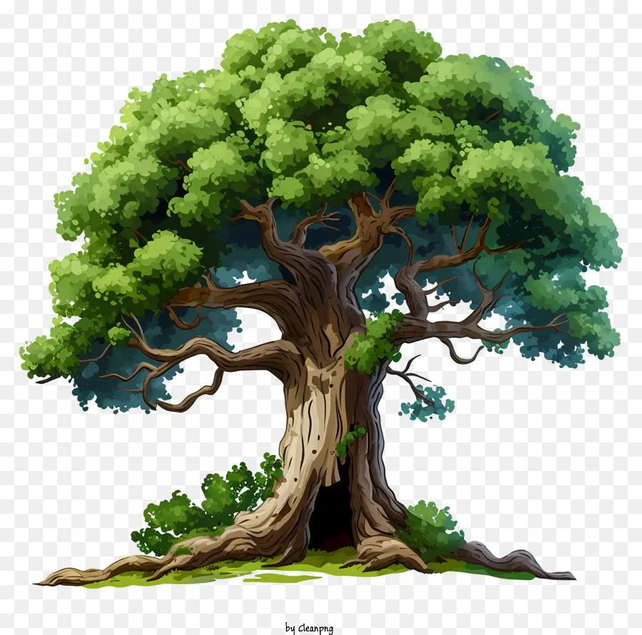 пастельное большое дерево，большое дерево PNG