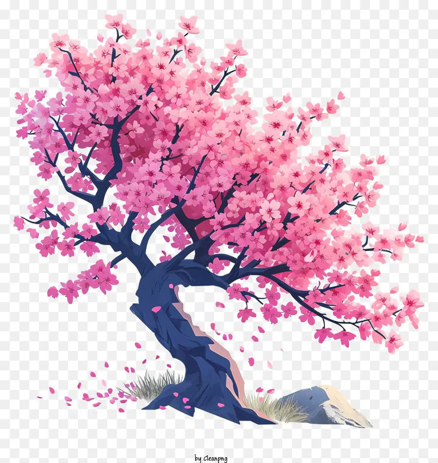 пастельное вишневое дерево，розовое вишневое дерево PNG