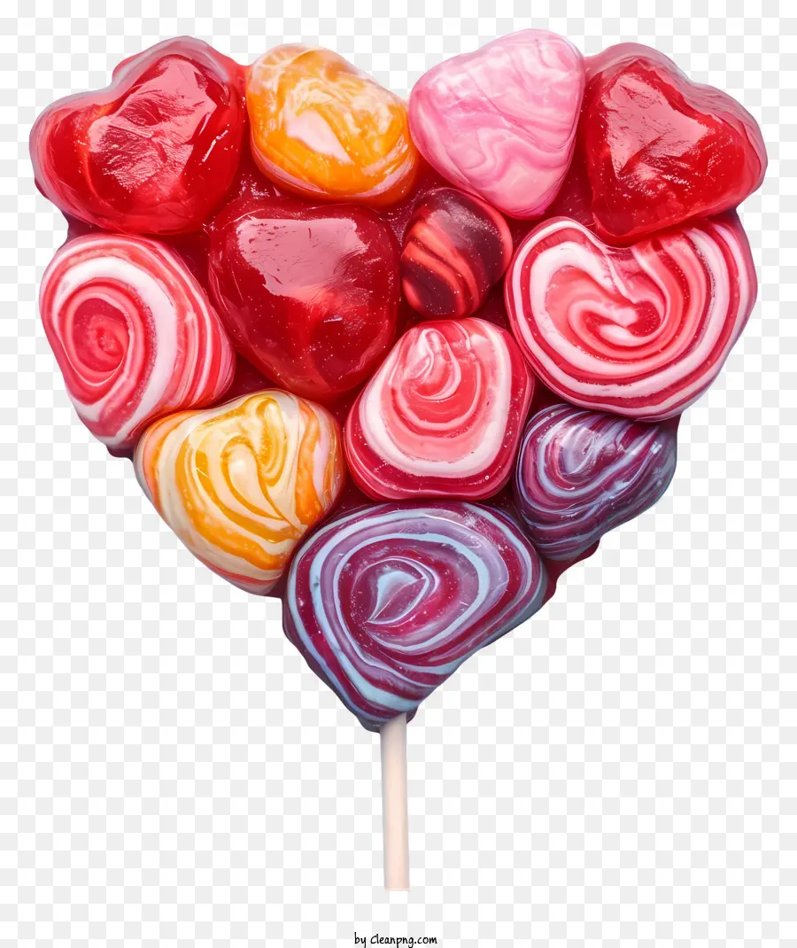 Сердце конфетки в стиле ручной работы，леденец в форме сердца PNG