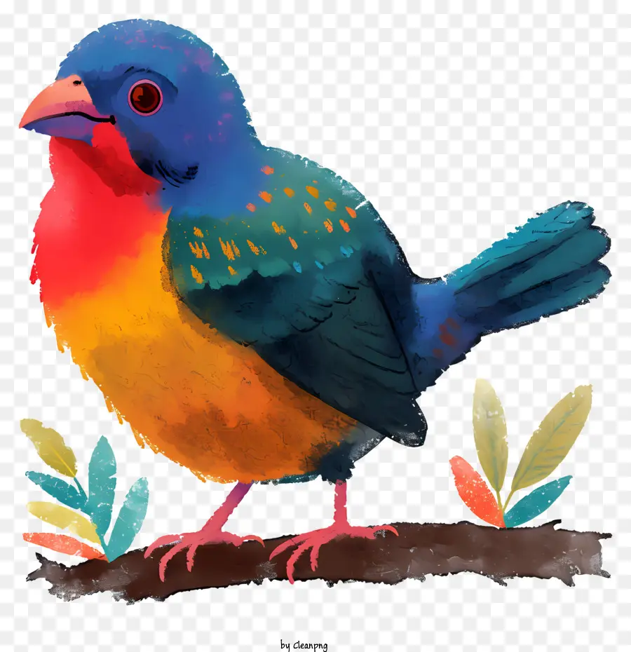 Акварельный стиль птица，цифровая живопись PNG