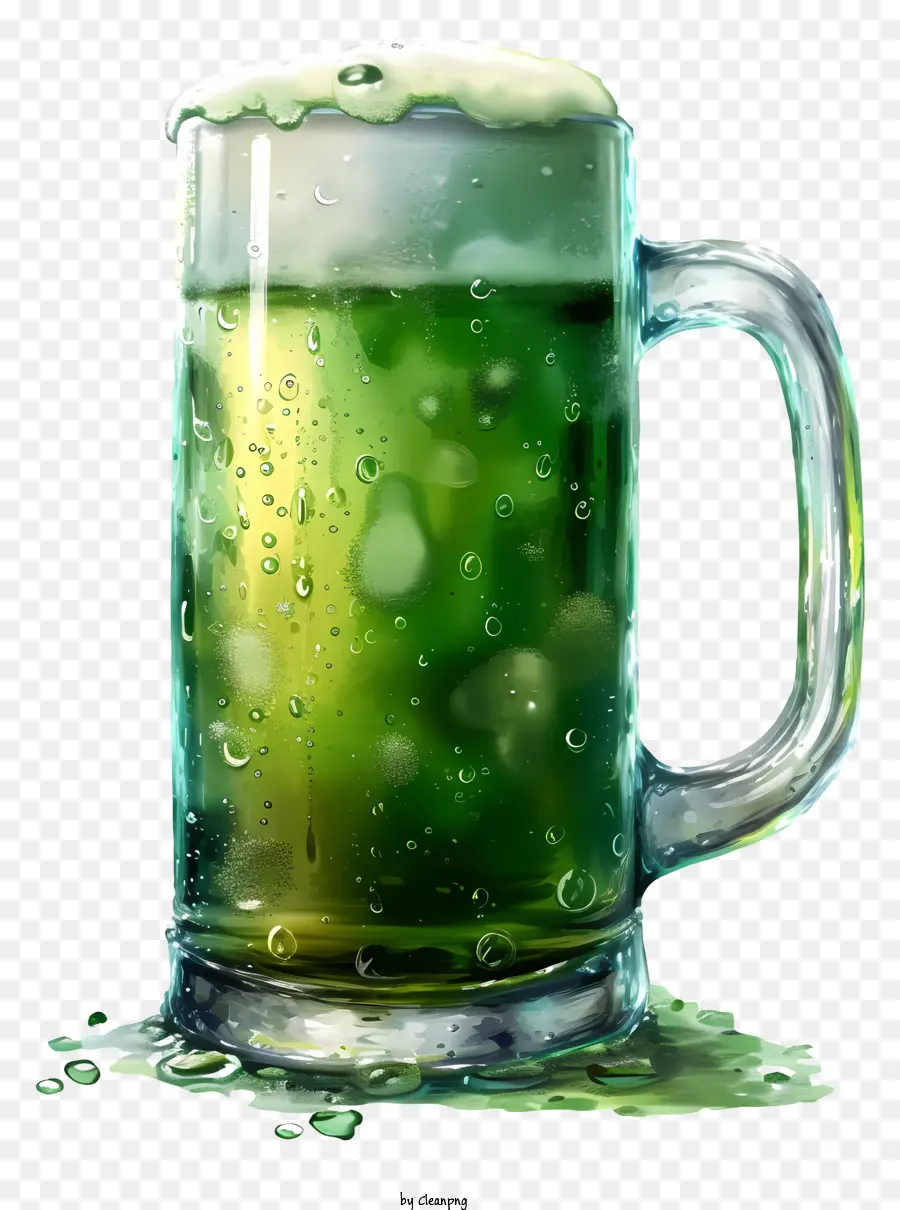 зеленое пиво в стиле эскиза，кружка пива PNG
