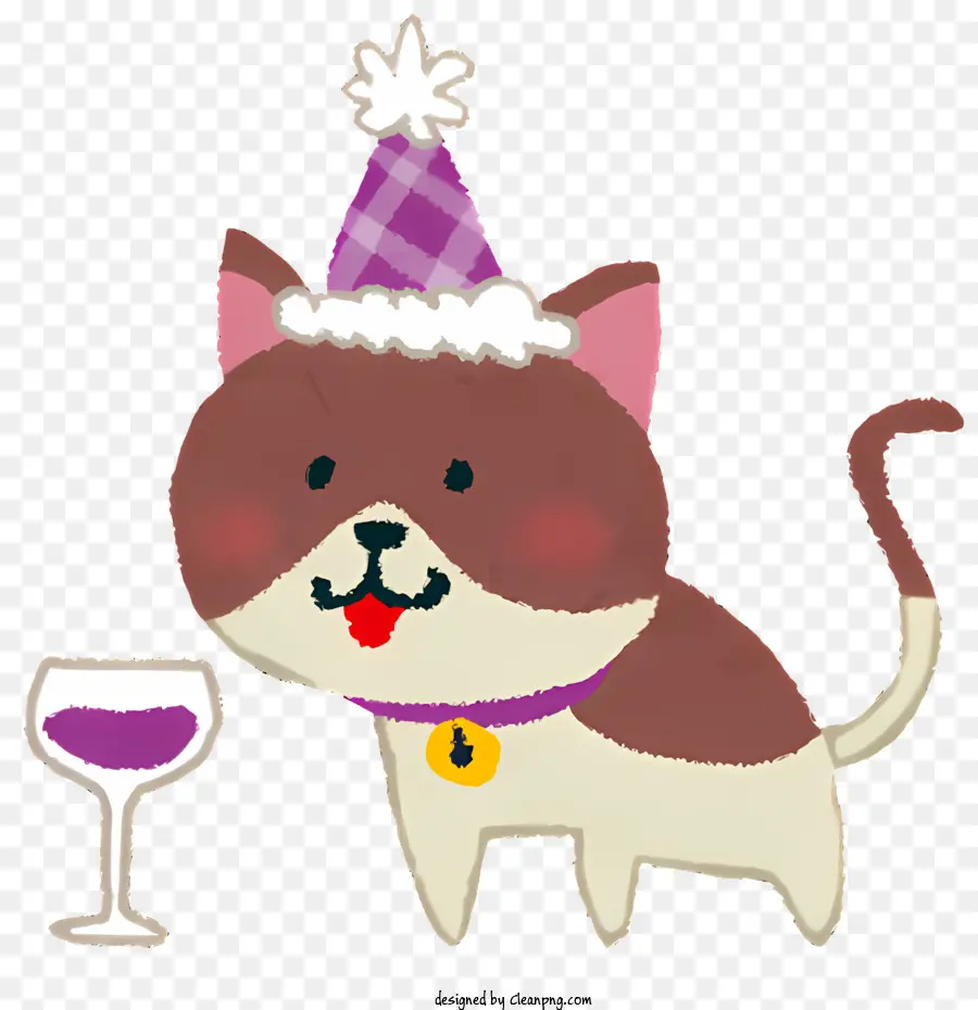 партийные элементы，Кошка в шляпе на день рождения PNG