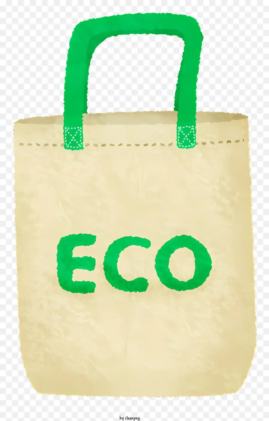 Сумка для покупок зеленого холста，Eco Shopping Bag PNG