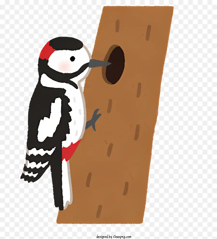 Птица，деревянный столб PNG