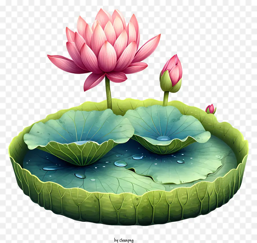 Ручная нарисованная лотос цветок，Пруд PNG