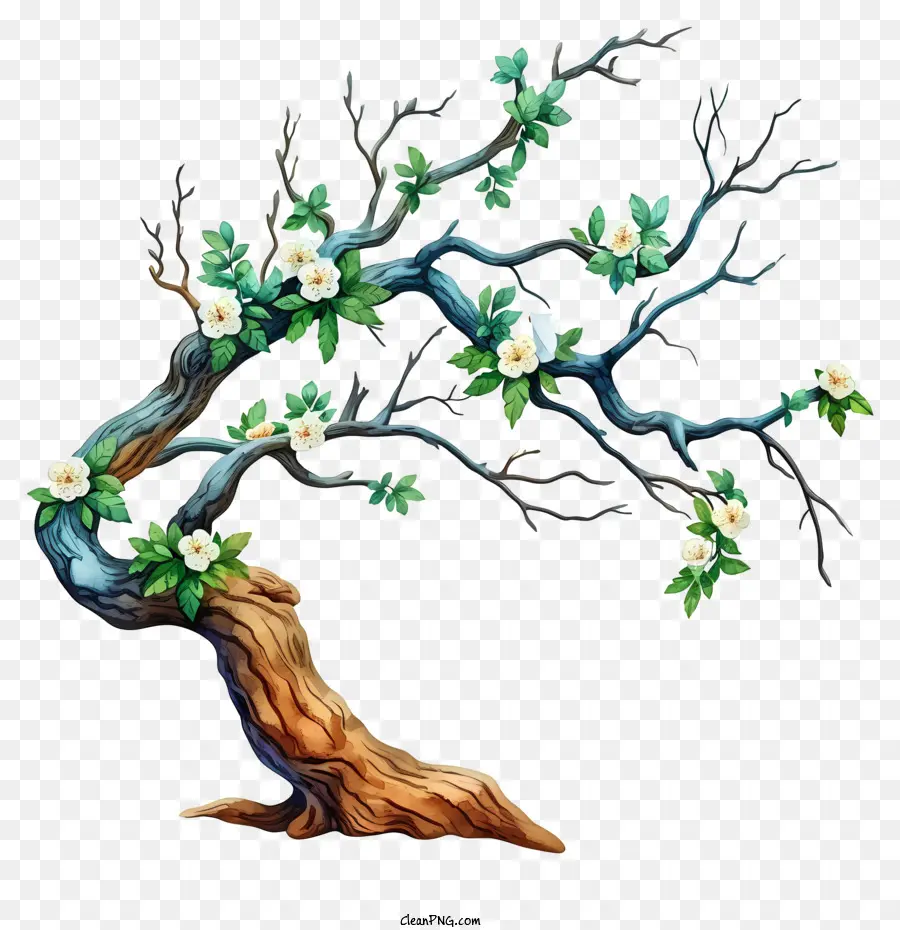 Акварельная ветвь дерева，иллюстрация дерево PNG
