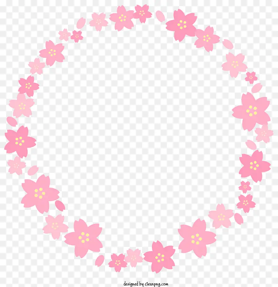 Цветочный круг круга，розовый цветок венок PNG