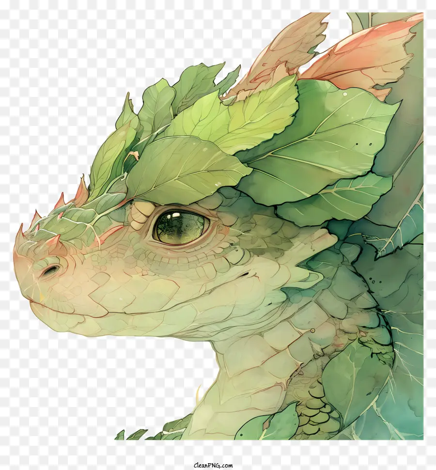 зеленый дракон，дракон с большими глазами PNG