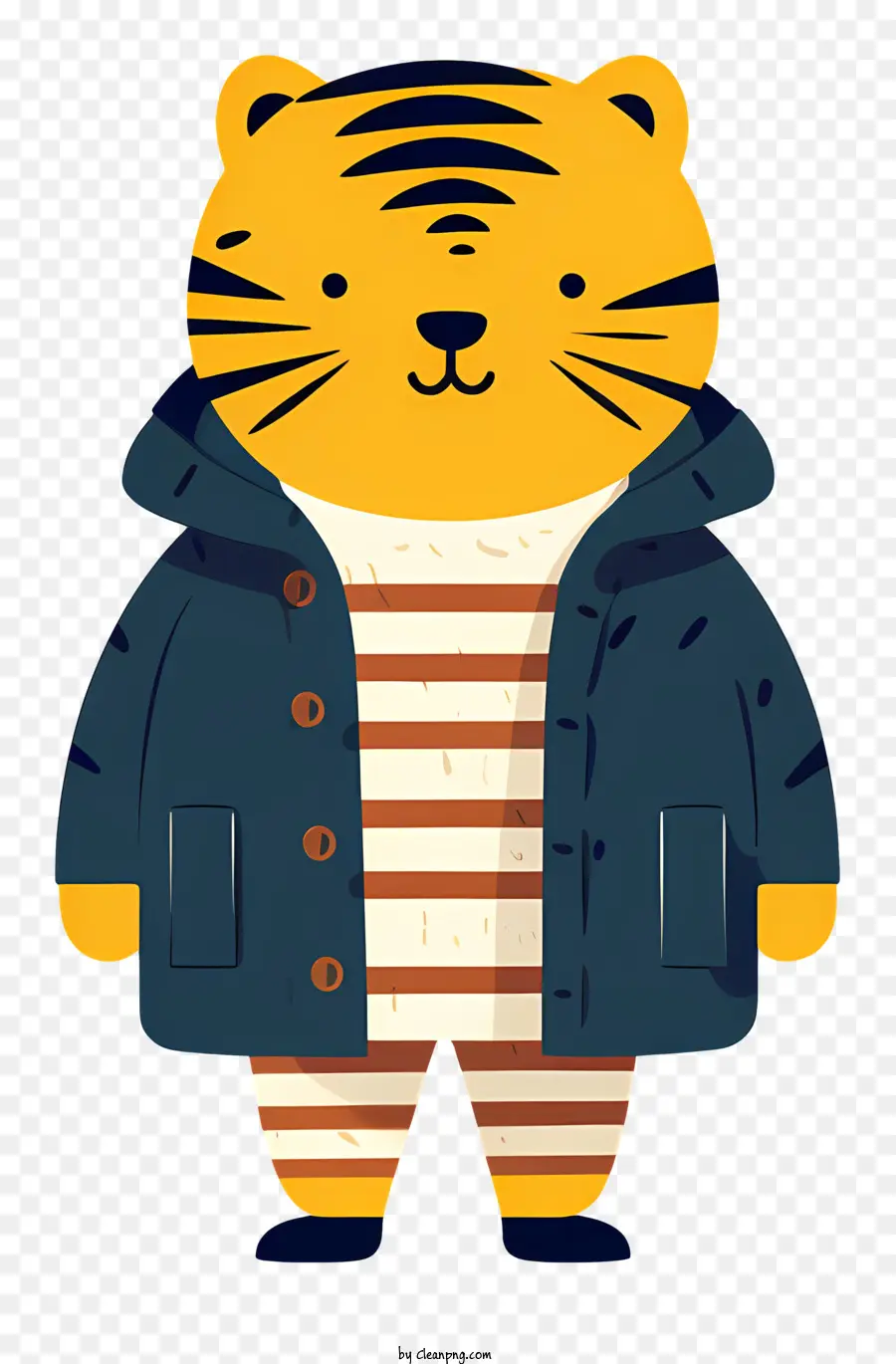 мультфильм тигр，Тигр в полосатой рубашке PNG