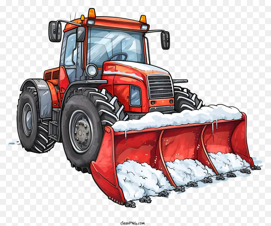 снегоочиститель，Красный трактор PNG