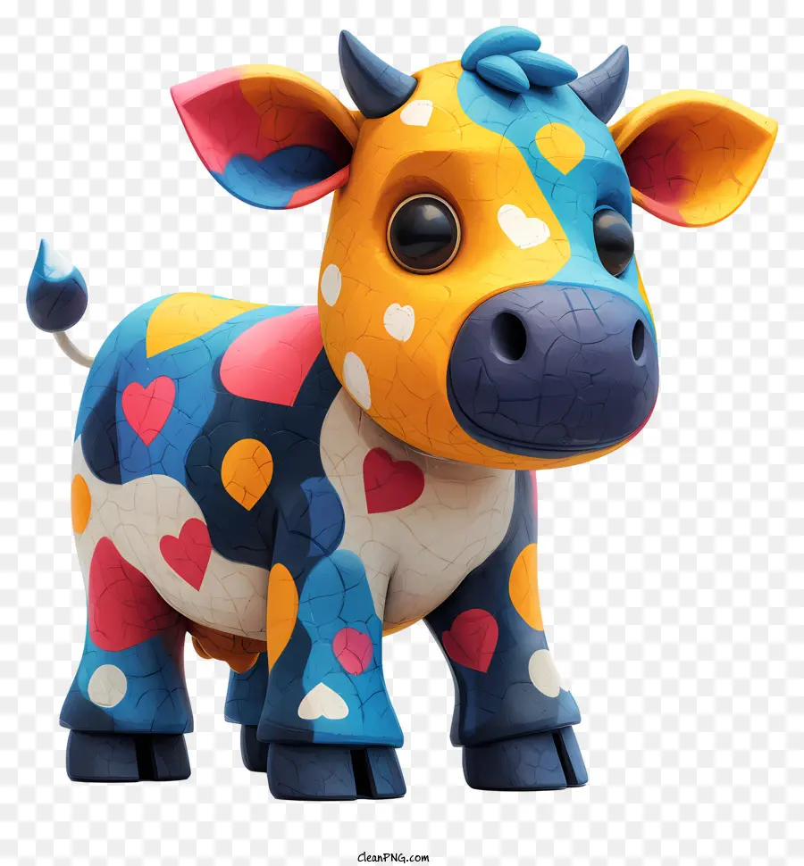Cartoon Cow，красочная корова PNG