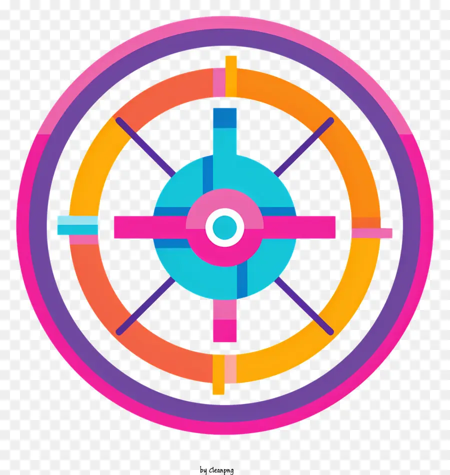 Символ перекрестия，Красочный круглый рисунок PNG