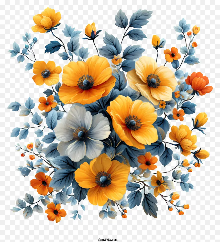Цветочный рисунок фон，цветочная композиция PNG