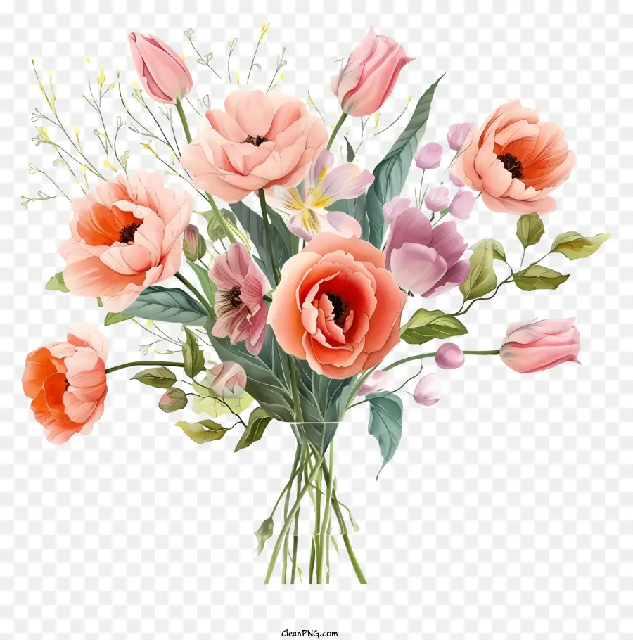 акварель элегантная цветочная композиция，цветы PNG
