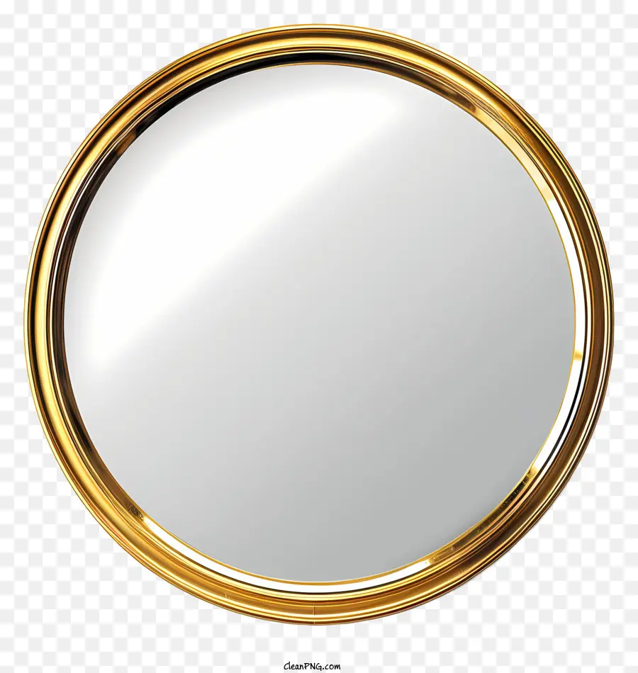 Золотое круговое зеркало，Круглое золотое зеркало PNG