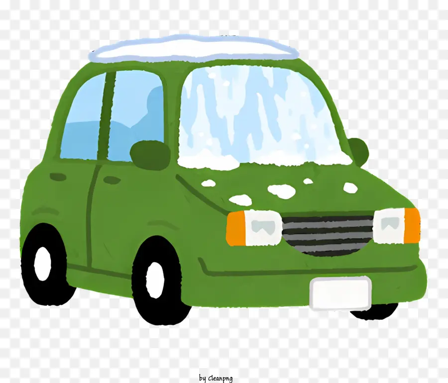 автомобиль снег，Маленькая зеленая машина PNG