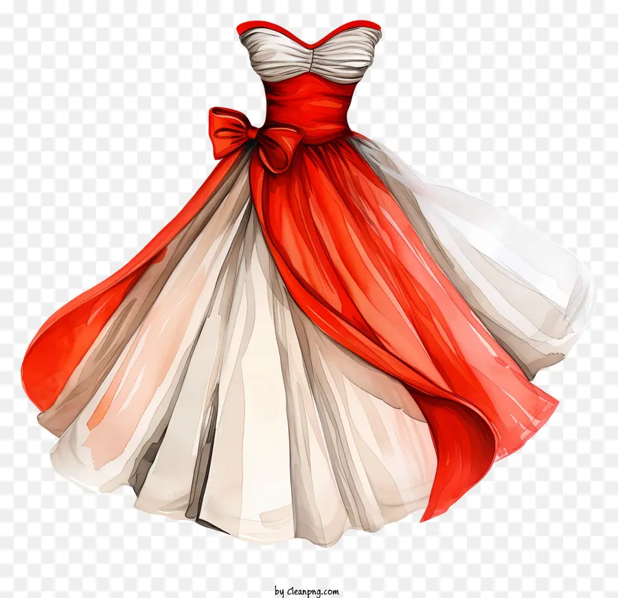 День одевания，красное и белое платье PNG