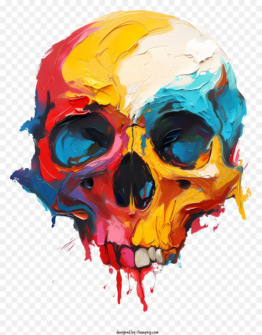 череп смерти，Красочная картина черепа PNG