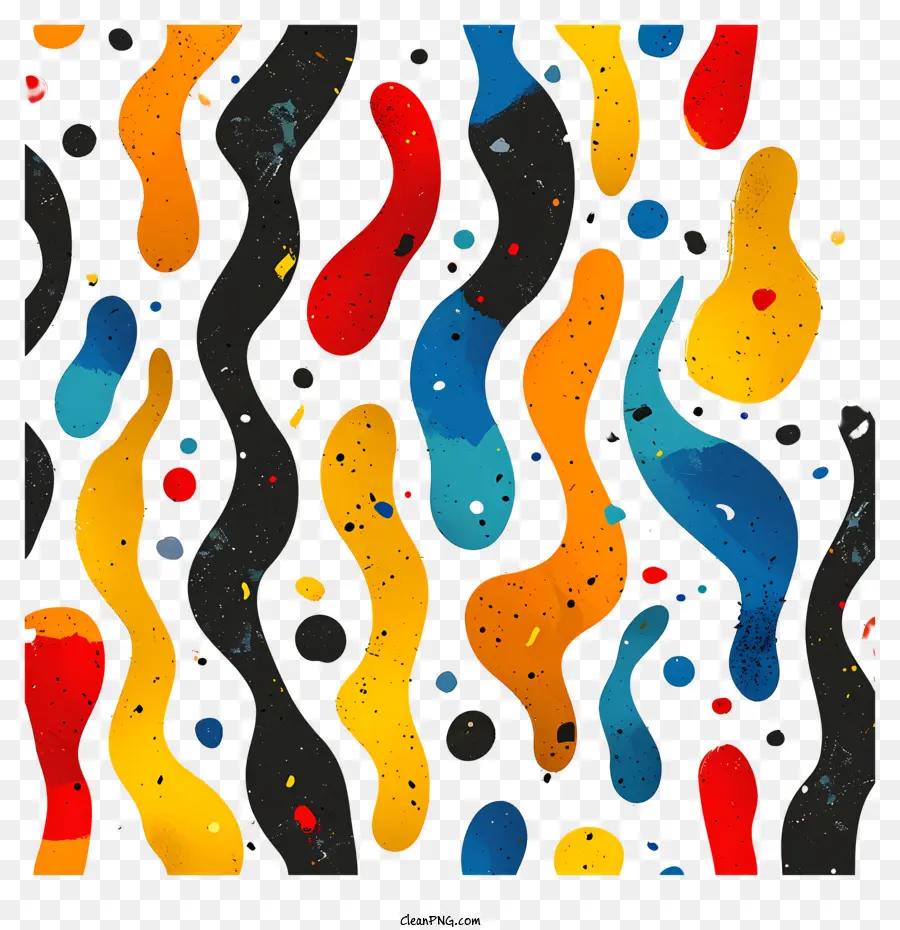 Абстрактные формы шаблона，разноцветный всплеск краски PNG