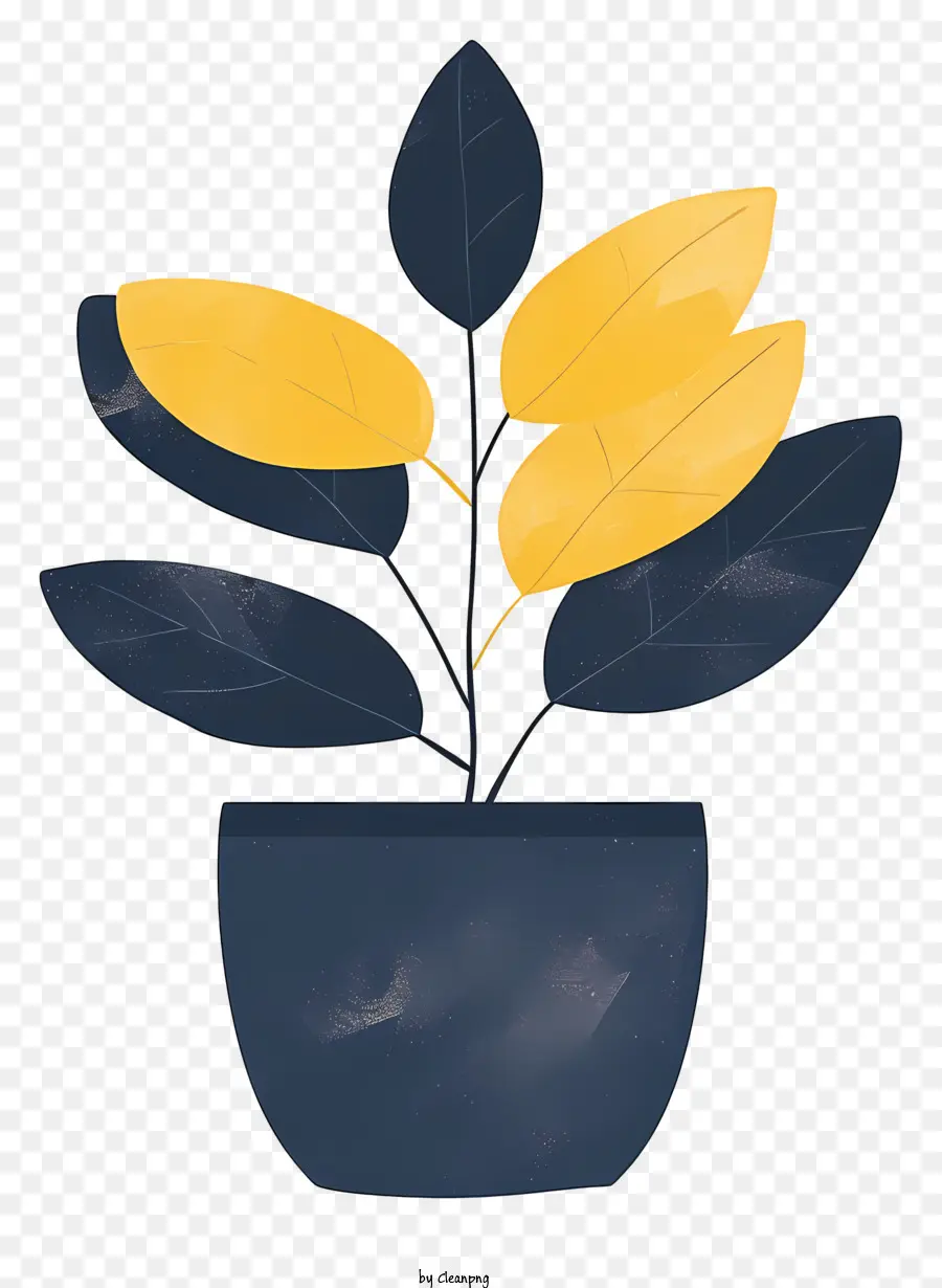 современный цветочный горшок，посадить в синем горшке PNG