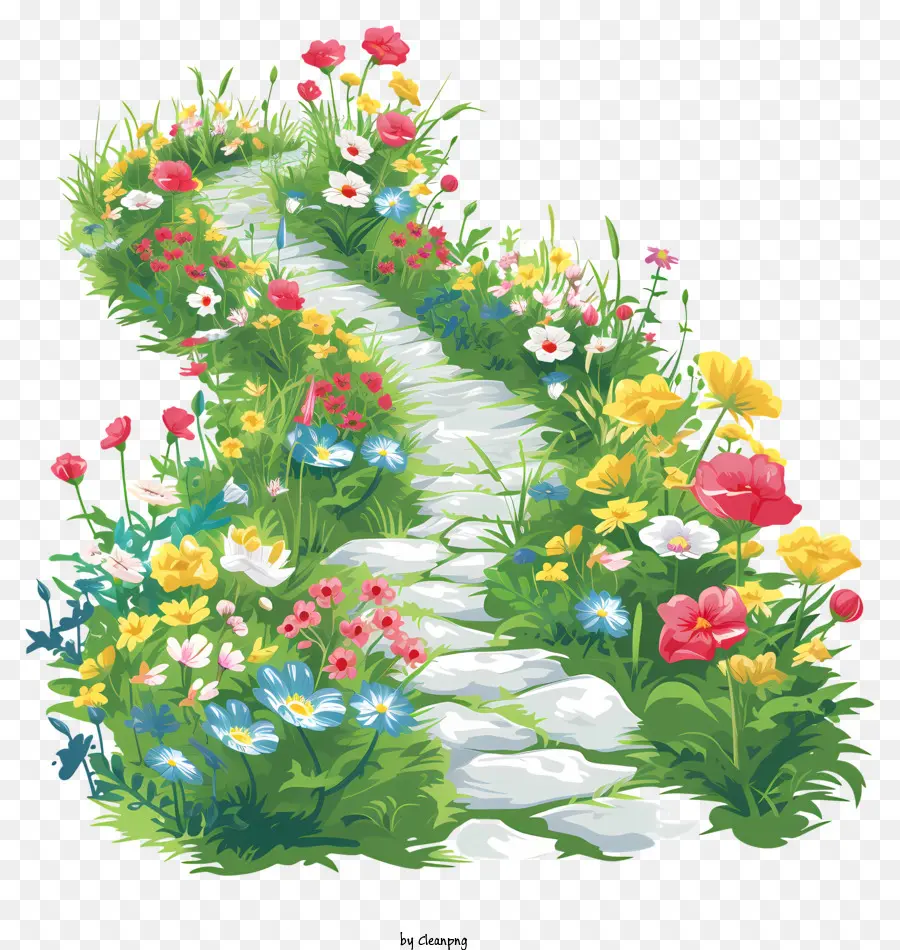Весенний садовый путь，Цветочный путь PNG