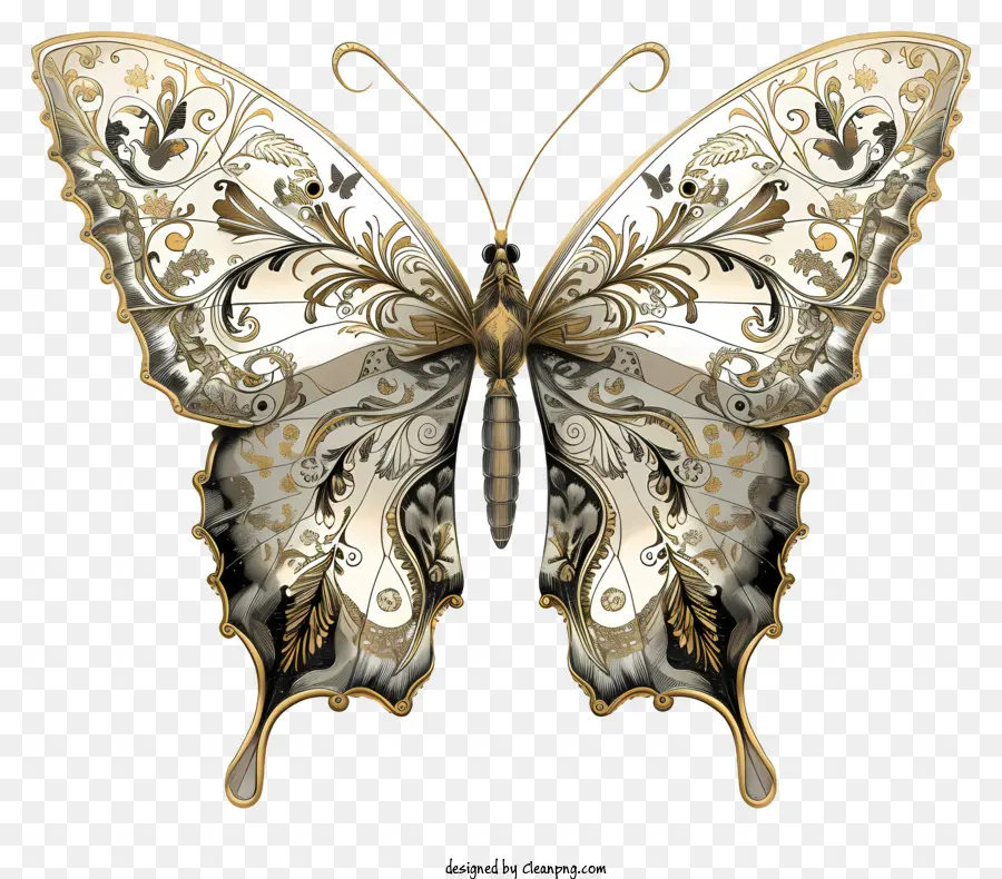 Узнайте о Дне бабочек，Золотая Бабочка PNG