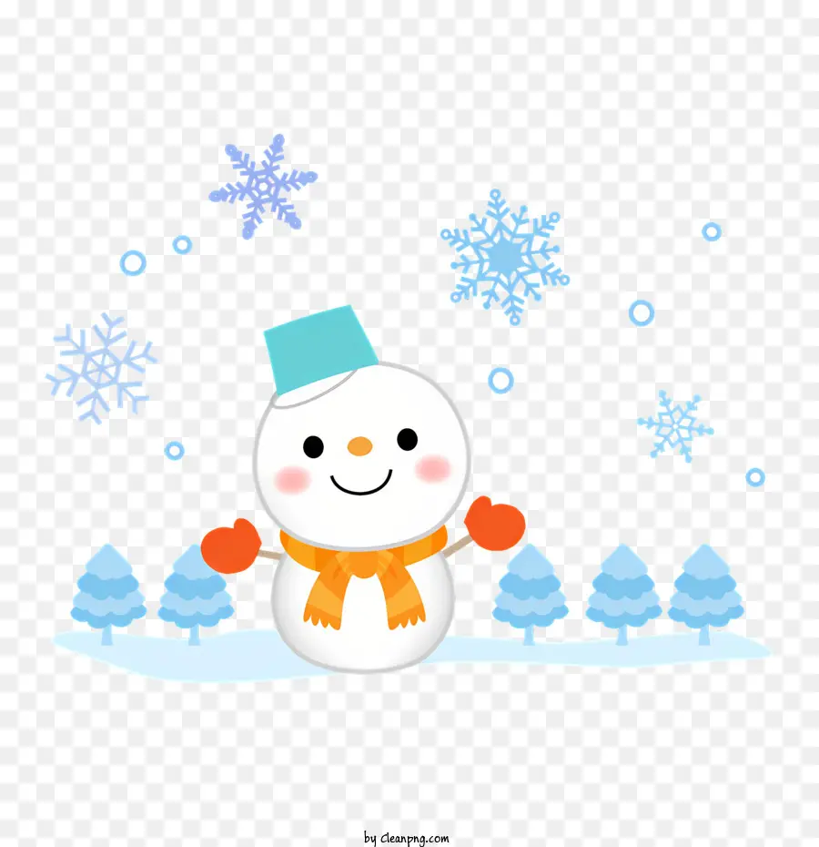 Снеговик，Снеговик с шляпой Санта PNG
