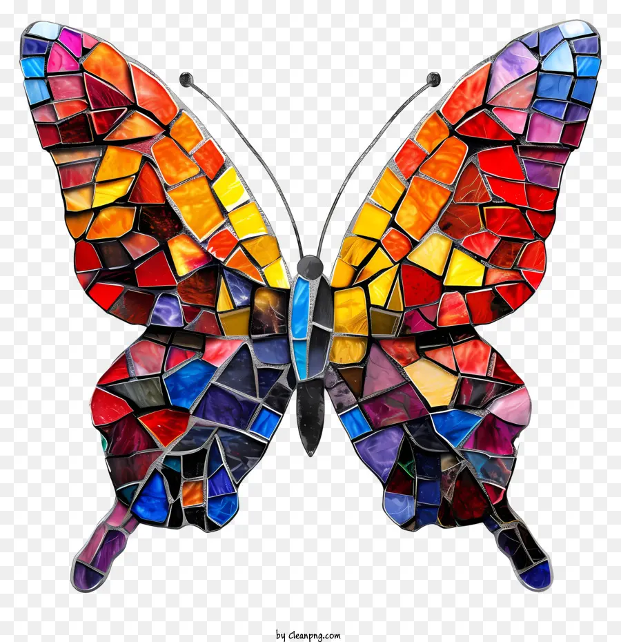 Узнайте о Дне бабочек，бабочка мозаика PNG