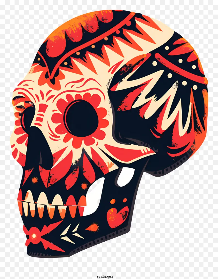 череп смерти，красочный череп PNG