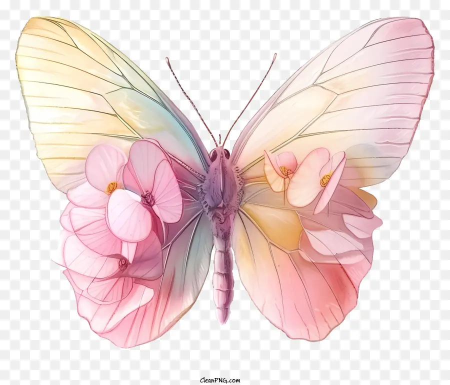 Пастель элегантная бабочка，Бабочка PNG
