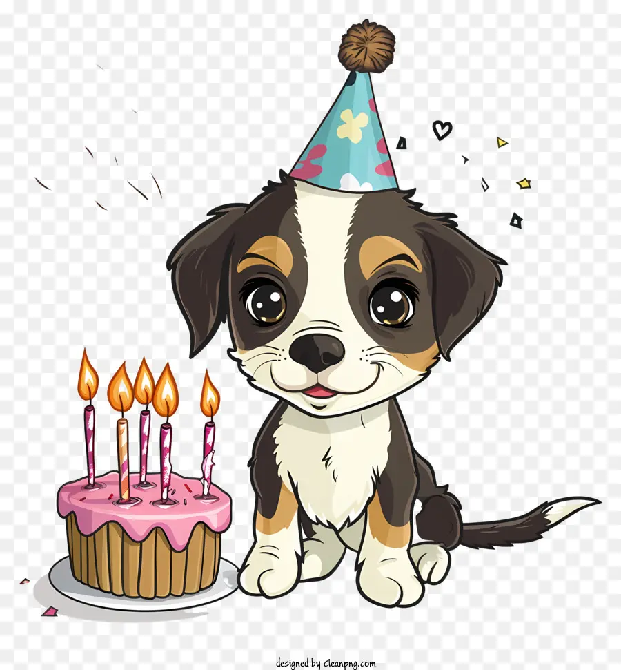 День рождения домашнего животного，Симпатичная иллюстрация щенка PNG