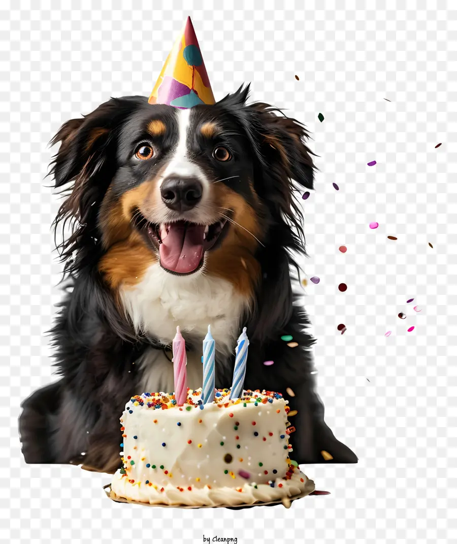 День рождения домашнего животного，собака с тортом PNG