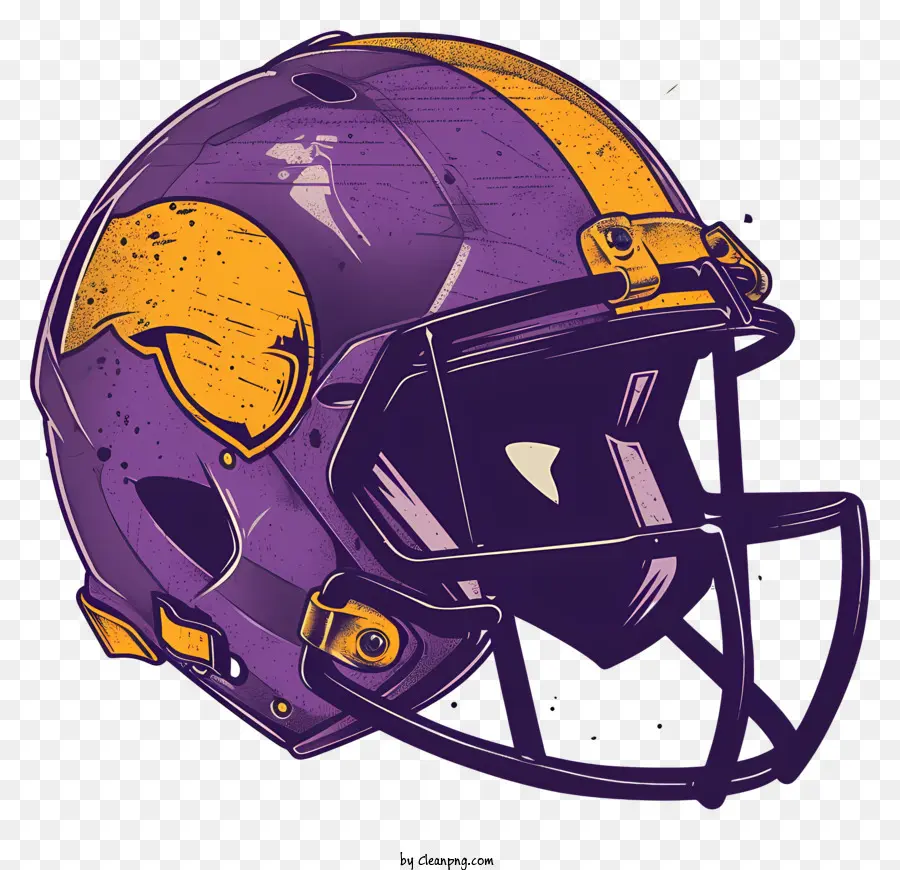 футбольный шлем，фиолетовые и золотые цвета PNG