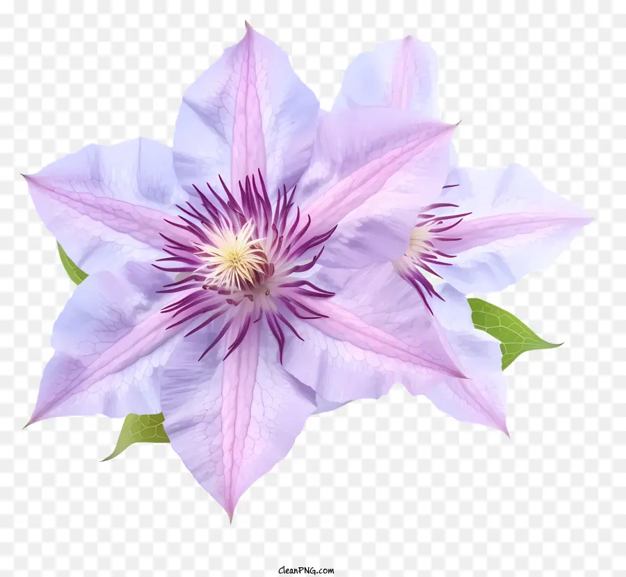 плоский элегантный клематис цветок，Розовый Клематис Цветок PNG