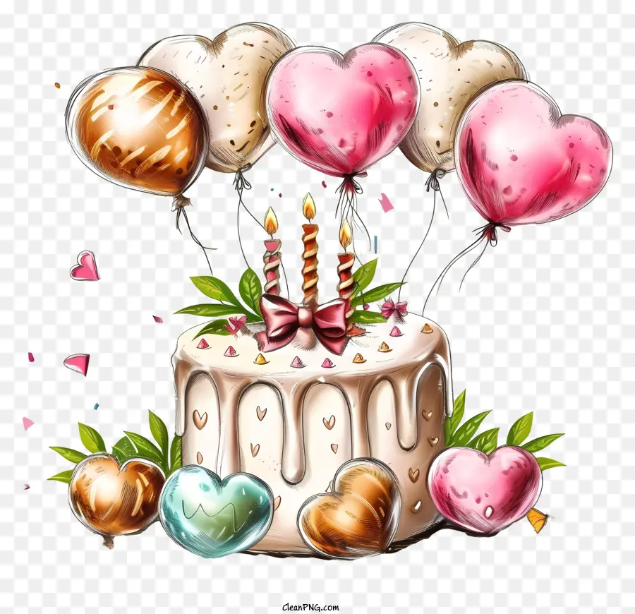 Ручный декор дня рождения，День рождения Торт PNG