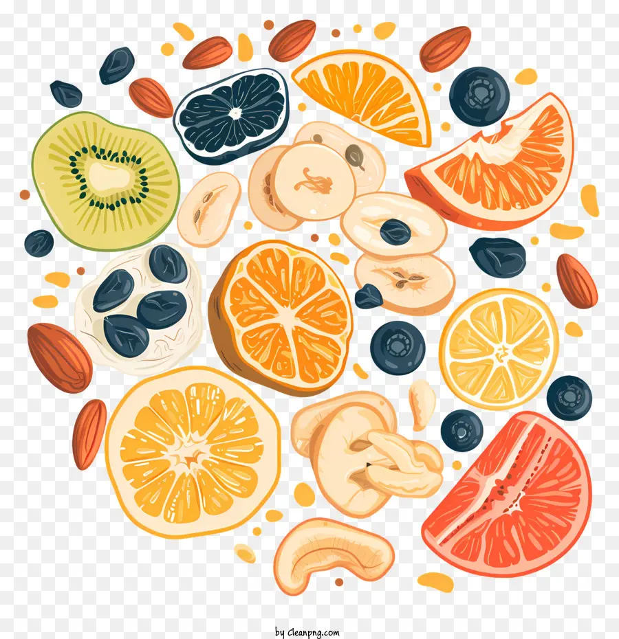сухие плоды，фруктовый композицию PNG