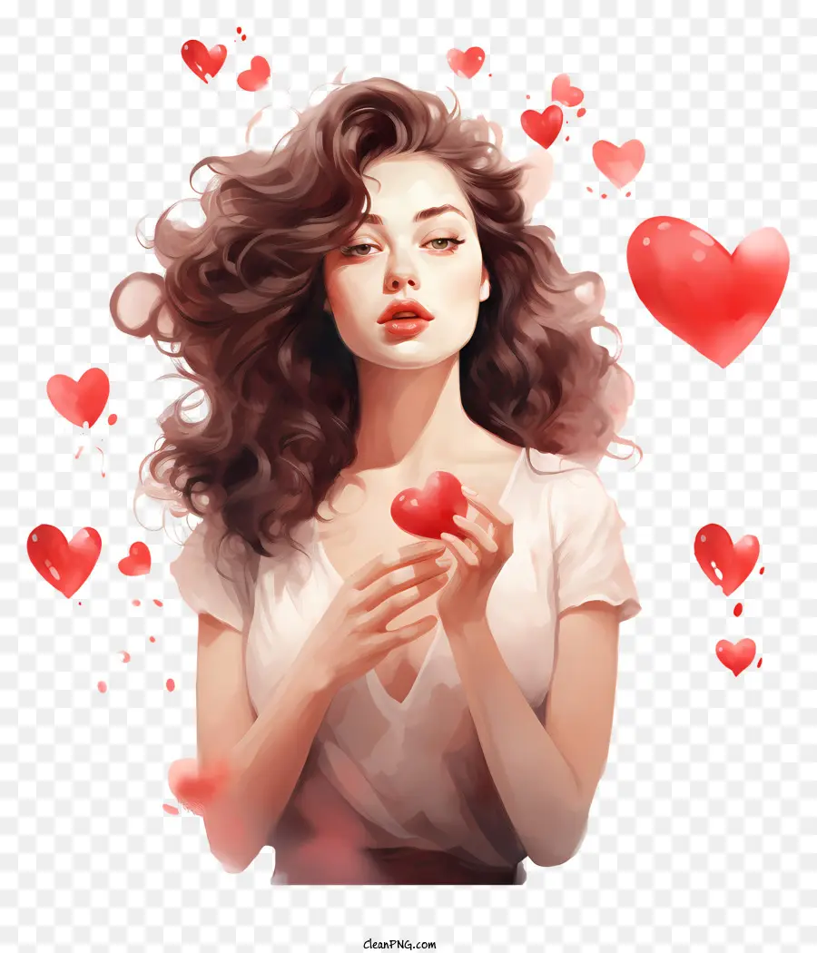 День Святого Валентина симпатичная девушка，любовь PNG