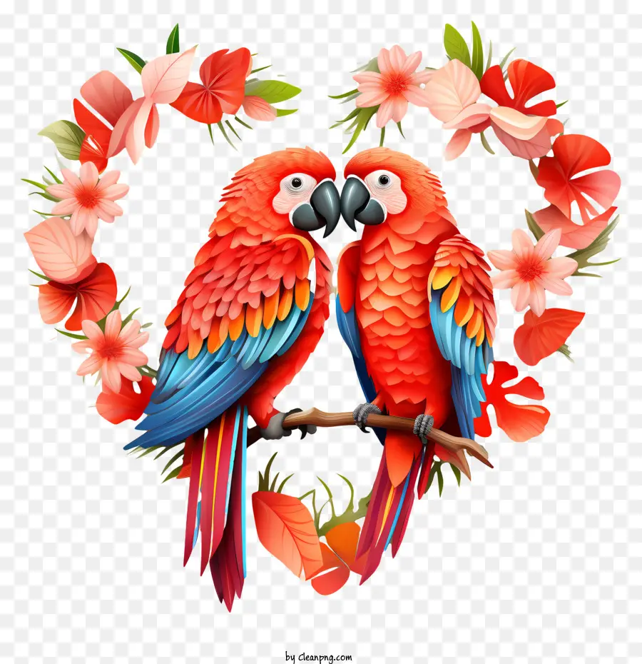 Валентина попугаи，Красные ара PNG