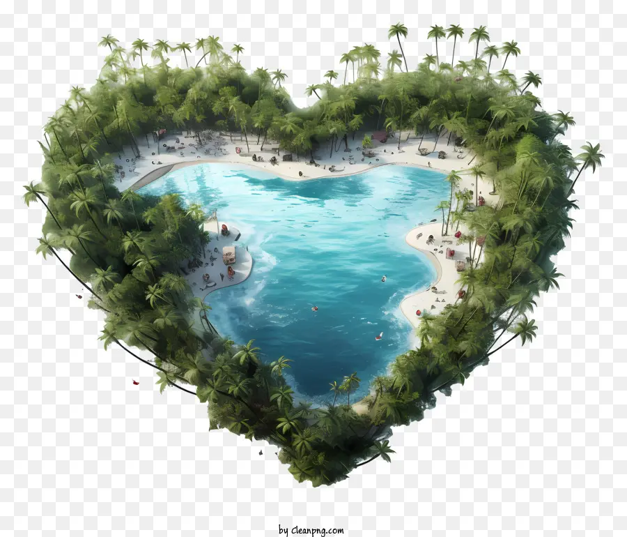 Остров Валентина，Озеро в форме сердца PNG