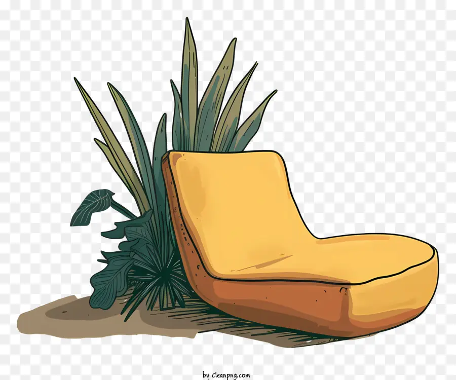 современный стул，Стул с желтой фасолью PNG