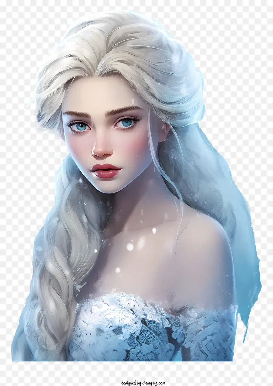 замороженные принцесса，Женщина с длинными белыми волосами PNG