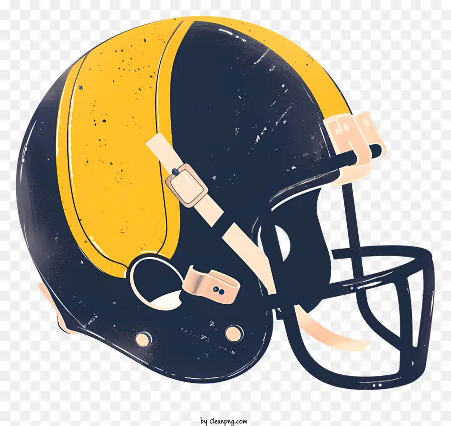 футбольный шлем，Желтый и синий дизайн PNG