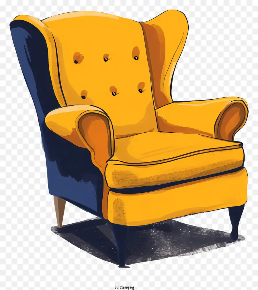 современный стул，Синяя подушка PNG