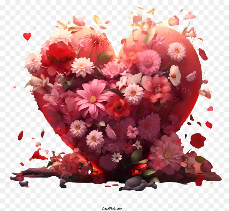 сердце цветы，Heartshaped PNG