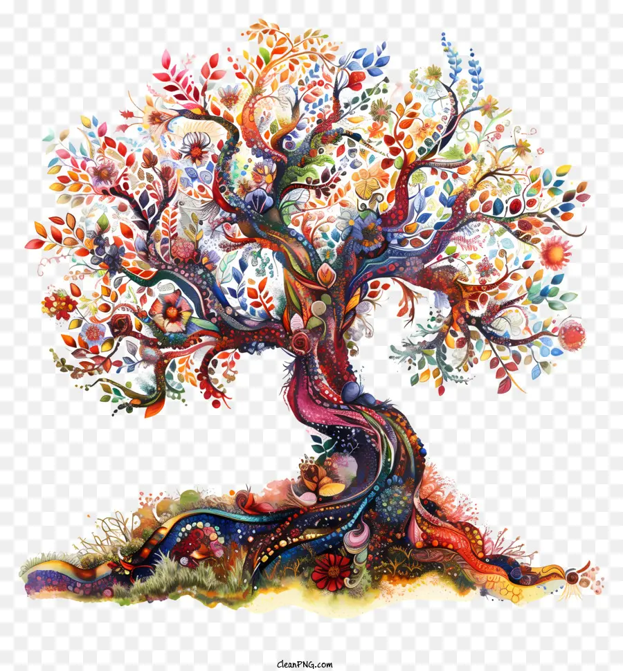 Дерево，красочное дерево PNG