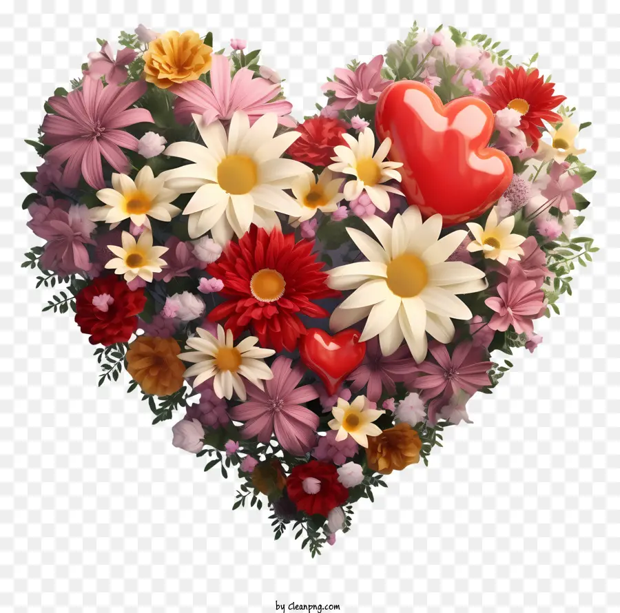 Сердце цветы，Пластическое сердце PNG